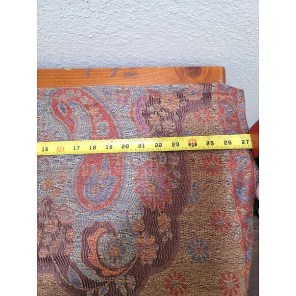 Multicolor paisley Pashmina/ Silk Shawl Scarf Size L - Picture 5 of 7